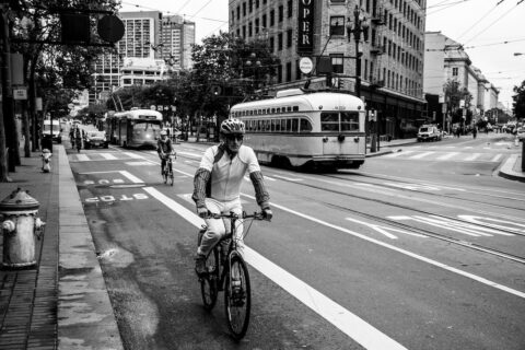 Bike in a city