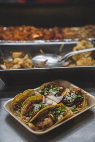 Tacos on a tray