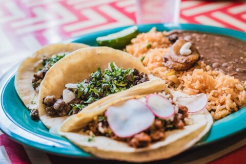 Best Tacos in San Francisco. 3 tacos on a plate