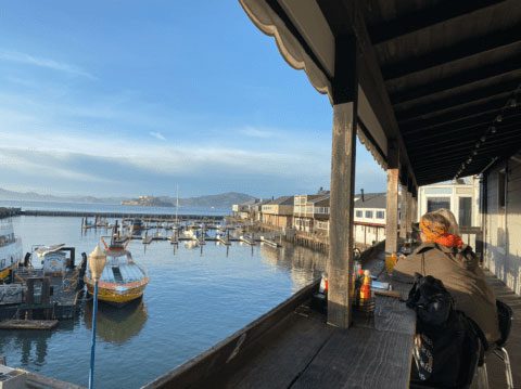 The view from the scenic patio at Eagle Cafe