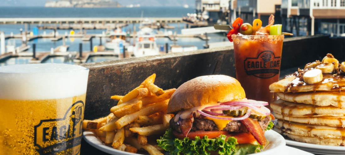 A view of the Pier and Alcatraz from Eagle Cafe